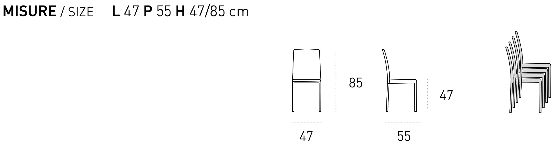 Размеры стула Target Point Nizza SE603 Размеры стула Target Point Nizza SE603